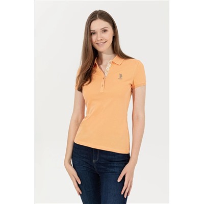 Kadın Turuncu Basic Polo Yaka Tişört