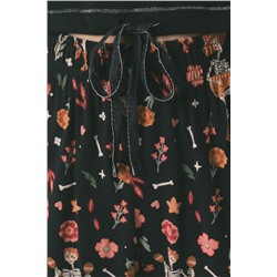 Pijama largo 100% algodón "Día de muertos" negro