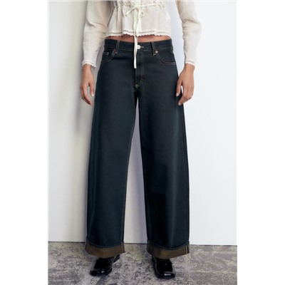 JEANS TRF RELAXED MINI FOLD UP LOW RISE