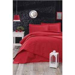 Ev & Ev Home Stk Monart Kapitoneli Yatak Örtüsü Çift Kişilik Kırmızı Ep-018273