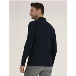 Lacivert Slim Fit Basic Sweatshirt