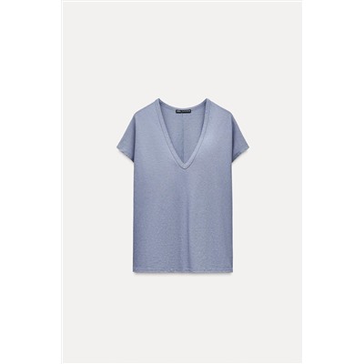 LINEN AND COTTON BLEND T-SHIRT