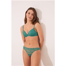 CHARMING Sujetador triangular encaje relleno verde