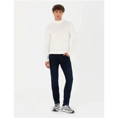 Koyu Lacivert Slim Fit Jean Pantolon