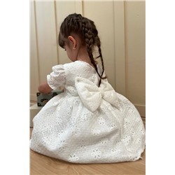 penu baby kids Beyaz Full Fistolu Kısa Kol Kız Bebek Elbise - Diana fistokısabeyaz
