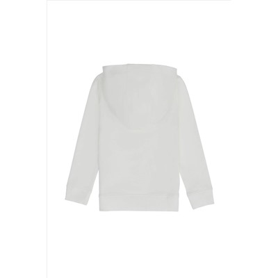 Çocuk Ekru Kapüşonlu Sweatshirt