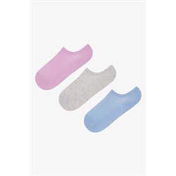 Penti, Colorful Rib 3lü Mavi Gri Sneaker Çorap