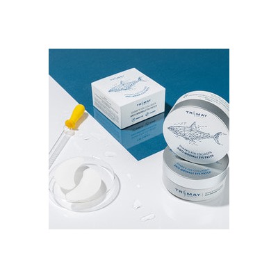 Shark's Fin Collagen Anti-Wrinkle Eye Patch, Антивозрастные патчи для век с экстрактом акульего плавника и коллагеном