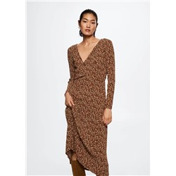 Vestido textura estampado -  Mujer | MANGO OUTLET España