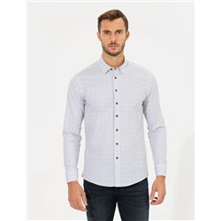 Yeşil Slim Fit Uzun Kollu Gömlek