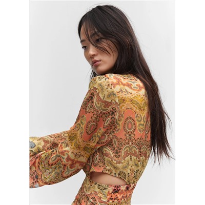 Vestido estampado aberturas