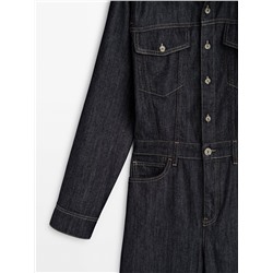 Mono denim recto rinse wash pespuntes