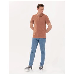 Kahverengi Slim Fit Polo Yaka Tişört