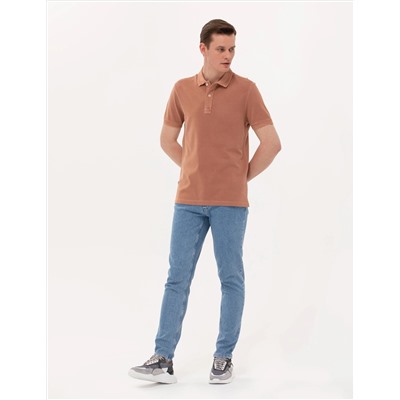Kahverengi Slim Fit Polo Yaka Tişört