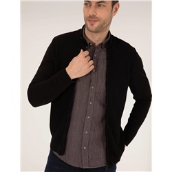 Siyah Slim Fit Triko Hırka