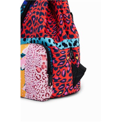 Mochila grande patch animal print