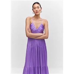 Vestido satinado fruncido