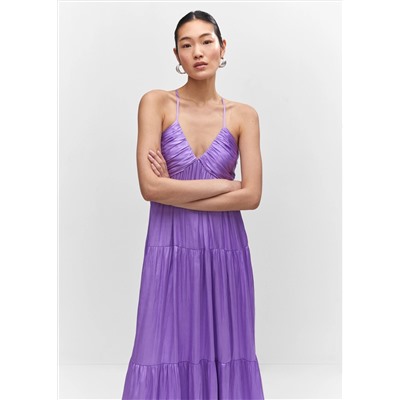 Vestido satinado fruncido