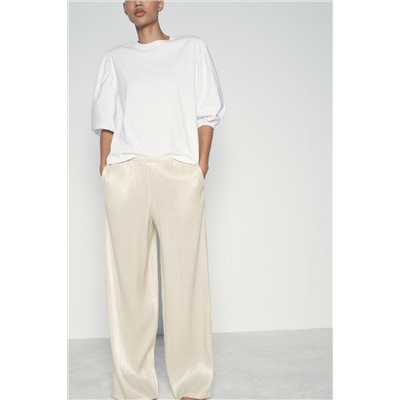 CONTRAST PUFF SLEEVE T-SHIRT