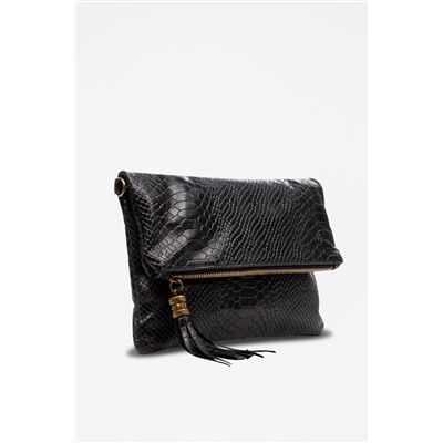 Bandolera de piel Negro