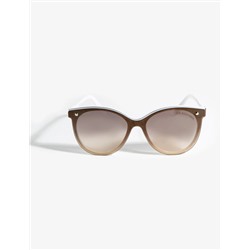 LADIES CAT-EYE SHIELD ENAMEL TOP RIM SUNGLASSES