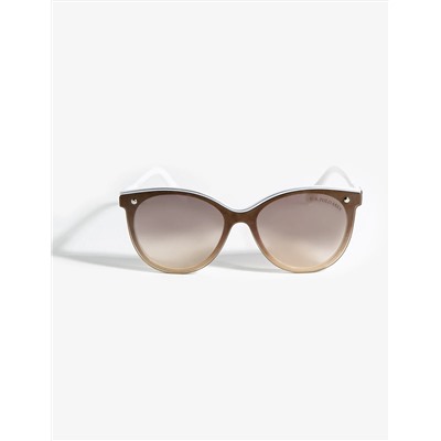 LADIES CAT-EYE SHIELD ENAMEL TOP RIM SUNGLASSES