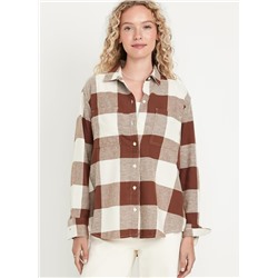 Flannel Boyfriend Button-Down Shirt