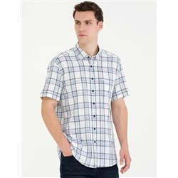 Lacivert Regular Fit Kısa Kollu Gömlek
