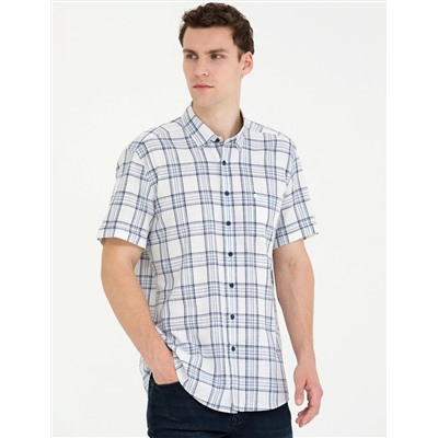 Lacivert Regular Fit Kısa Kollu Gömlek