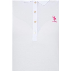 Kadın Beyaz Basic Polo Yaka Tişört