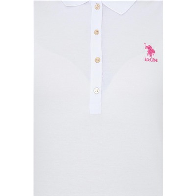 Kadın Beyaz Basic Polo Yaka Tişört
