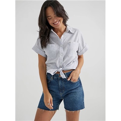 Women's Short Sleeve Stripe Utility Shirt