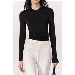 DRAPED VISCOSE T-SHIRT