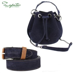 AB.Z · Pelle · Bary ser (650) marino+Ab.Zapatos Pelle cinturon (140) Marino