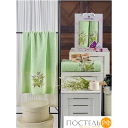 10678 Комп. Пол. MERZUKA махр. в короб. (50x90/1)(70х140/1) 2 шт. DREAMS FLOWER фисташковый