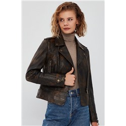 Derimod Newyork Kadın Vintage Deri Ceket 23WGD5128RY