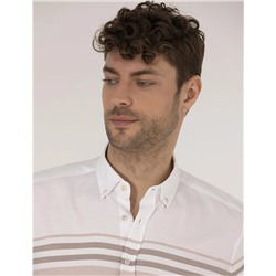 Kahverengi Regular Fit Kısa Kollu Gömlek