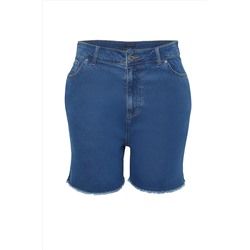 Mavi Yüksek Bel Esnek Skinny Denim Şort & Bermuda TBBSS22AP0008