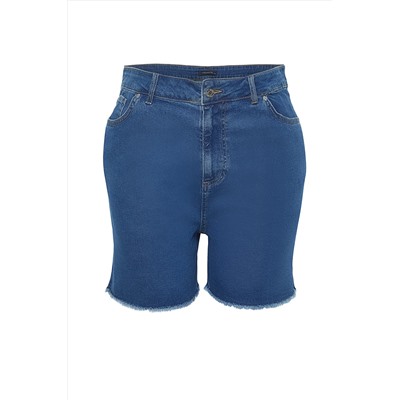 Mavi Yüksek Bel Esnek Skinny Denim Şort & Bermuda TBBSS22AP0008