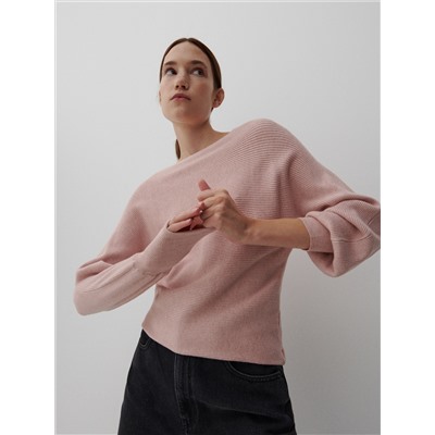 Pullover mit U-Boot-Ausschnitt