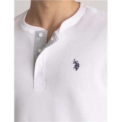 SOLID JERSEY HENLEY SHIRT
