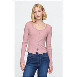 Cropped Pointelle Cardigan