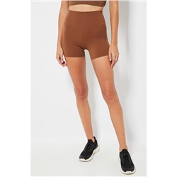 Mallas cortas cintura alta - Camel