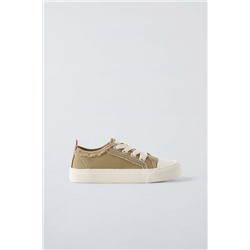 FRAYED COTTON TRAINERS