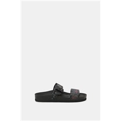 Sandalias tiras estampadas con hebilla