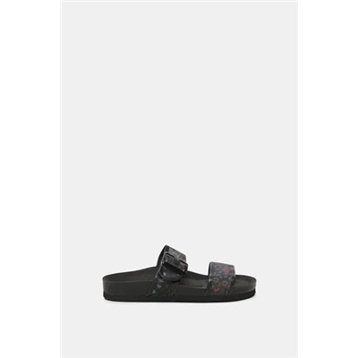 Sandalias tiras estampadas con hebilla