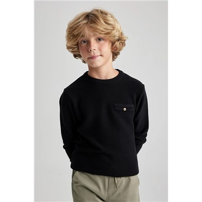 Defacto Erkek Çocuk Regular Fit Bisiklet Yaka Kazak B1322A823WN
