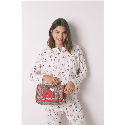 Pijama largo 100% algodón blanco Snoopy