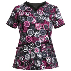 Peaches Scrubs Retro Spirit Print Top