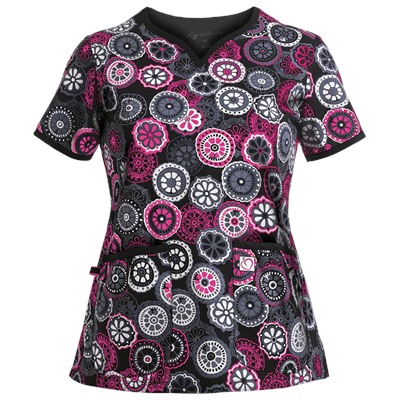 Peaches Scrubs Retro Spirit Print Top